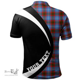 ScotsTee Shop Scottish Pennycook Clan Crest Personalized Tartan Polo Shirt Circle Style Back Shirt with Your Text