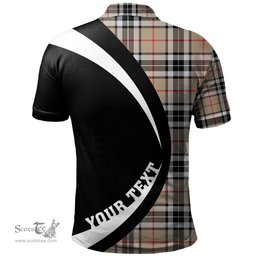 ScotsTee Shop Scottish Thomson Camel (MacThomas Thompson Camel) Modern Clan Crest Personalized Tartan Polo Shirt Circle Style Back Shirt with Your Text