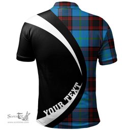 ScotsTee Shop Scottish Wedderburn Clan Crest Personalized Tartan Polo Shirt Circle Style Back Shirt with Your Text