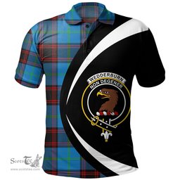 ScotsTee Shop Scottish Wedderburn Clan Crest Personalized Tartan Polo Shirt Circle Style Back Shirt with Your Text