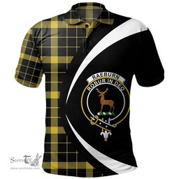 ScotsTee Shop Scottish Raeburn Modern Clan Crest Personalized Tartan Polo Shirt Circle Style Back Shirt with Your Text