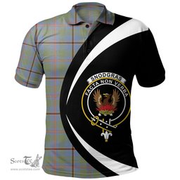 ScotsTee Shop Scottish Snodgrass Weathered Clan Crest Personalized Tartan Polo Shirt Circle Style Back Shirt with Your Text