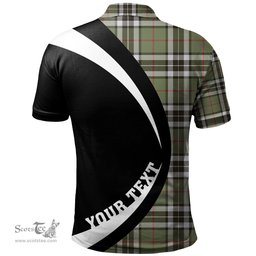ScotsTee Shop Scottish Thomson Camel (MacThomas Thompson Camel) Weathered Clan Crest Personalized Tartan Polo Shirt Circle Style Back Shirt with Your Text