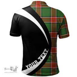 ScotsTee Shop Scottish Pollock Ancient Clan Crest Personalized Tartan Polo Shirt Circle Style Back Shirt with Your Text