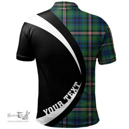 ScotsTee Shop Scottish Reid (Mill City) Modern Clan Crest Personalized Tartan Polo Shirt Circle Style Back Shirt with Your Text