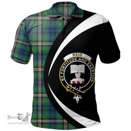 ScotsTee Shop Scottish Reid (Mill City) Modern Clan Crest Personalized Tartan Polo Shirt Circle Style Back Shirt with Your Text