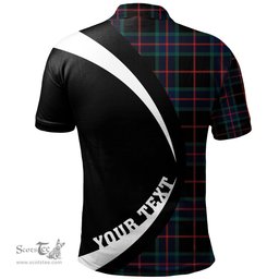 ScotsTee Shop Scottish Nairn Modern Clan Crest Personalized Tartan Polo Shirt Circle Style Back Shirt with Your Text