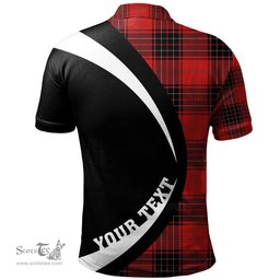ScotsTee Shop Scottish Wemyss Modern Clan Crest Personalized Tartan Polo Shirt Circle Style Back Shirt with Your Text