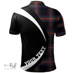 ScotsTee Shop Scottish Watt (Wate) Modern Clan Crest Personalized Tartan Polo Shirt Circle Style Back Shirt with Your Text