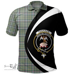 ScotsTee Shop Scottish Toshach Weathered Clan Crest Personalized Tartan Polo Shirt Circle Style Back Shirt with Your Text