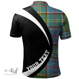 ScotsTee Shop Scottish Whitelaw District Clan Crest Personalized Tartan Polo Shirt Circle Style Back Shirt with Your Text