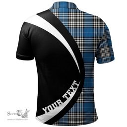 ScotsTee Shop Scottish Napier Ancient Clan Crest Personalized Tartan Polo Shirt Circle Style Back Shirt with Your Text