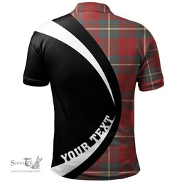 ScotsTee Shop Scottish Ruthven Weathered Clan Crest Personalized Tartan Polo Shirt Circle Style Back Shirt with Your Text
