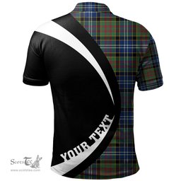 ScotsTee Shop Scottish Paisley Drennan (Drennan Drennan) Modern Clan Crest Personalized Tartan Polo Shirt Circle Style Back Shirt with Your Text