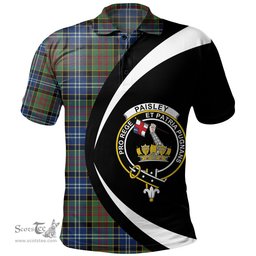 ScotsTee Shop Scottish Paisley Drennan (Drennan Drennan) Modern Clan Crest Personalized Tartan Polo Shirt Circle Style Back Shirt with Your Text