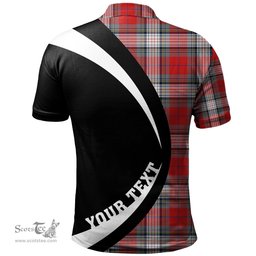 ScotsTee Shop Scottish Warden Modern Clan Crest Personalized Tartan Polo Shirt Circle Style Back Shirt with Your Text