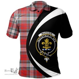 ScotsTee Shop Scottish Warden Modern Clan Crest Personalized Tartan Polo Shirt Circle Style Back Shirt with Your Text