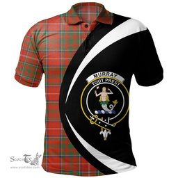 ScotsTee Shop Scottish Murray Plaid Artifact Ancient Clan Crest Personalized Tartan Polo Shirt Circle Style Back Shirt with Your Text