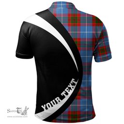 ScotsTee Shop Scottish Skirving Clan Crest Personalized Tartan Polo Shirt Circle Style Back Shirt with Your Text