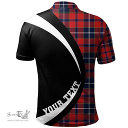 ScotsTee Shop Scottish Wishart Dress Modern Clan Crest Personalized Tartan Polo Shirt Circle Style Back Shirt with Your Text
