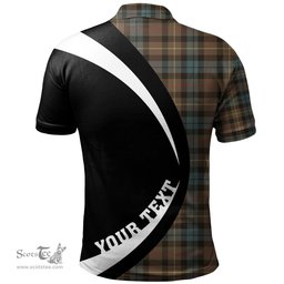 ScotsTee Shop Scottish Rollo Weathered Clan Crest Personalized Tartan Polo Shirt Circle Style Back Shirt with Your Text