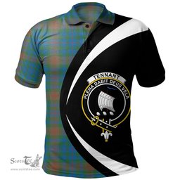 ScotsTee Shop Scottish Tennant Yules Ancient Clan Crest Personalized Tartan Polo Shirt Circle Style Back Shirt with Your Text