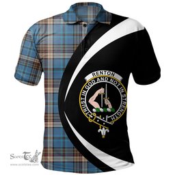 ScotsTee Shop Scottish Renton Ancient Clan Crest Personalized Tartan Polo Shirt Circle Style Back Shirt with Your Text