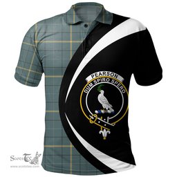 ScotsTee Shop Scottish Pearson Weathered Clan Crest Personalized Tartan Polo Shirt Circle Style Back Shirt with Your Text