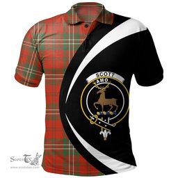 ScotsTee Shop Scottish Scott Ancient Clan Crest Personalized Tartan Polo Shirt Circle Style Back Shirt with Your Text