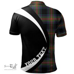 ScotsTee Shop Scottish Watt (Wate) Ancient Clan Crest Personalized Tartan Polo Shirt Circle Style Back Shirt with Your Text