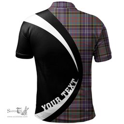 ScotsTee Shop Scottish Paisley Drennan (Drennan Drennan) Weathered Clan Crest Personalized Tartan Polo Shirt Circle Style Back Shirt with Your Text