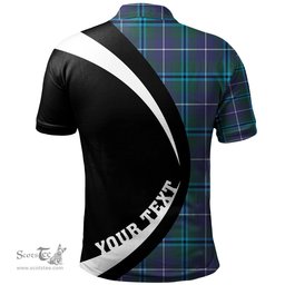 ScotsTee Shop Scottish Sandilands Clan Crest Personalized Tartan Polo Shirt Circle Style Back Shirt with Your Text