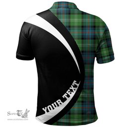 ScotsTee Shop Scottish Sutherland Ancient Clan Crest Personalized Tartan Polo Shirt Circle Style Back Shirt with Your Text