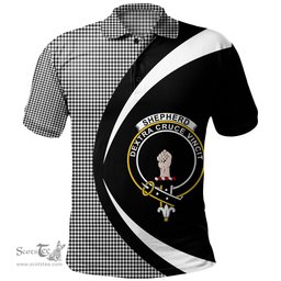 ScotsTee Shop Scottish Shepherd Clan Crest Personalized Tartan Polo Shirt Circle Style Back Shirt with Your Text