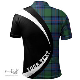 ScotsTee Shop Scottish Shaw Modern Clan Crest Personalized Tartan Polo Shirt Circle Style Back Shirt with Your Text