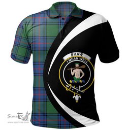 ScotsTee Shop Scottish Shaw Modern Clan Crest Personalized Tartan Polo Shirt Circle Style Back Shirt with Your Text