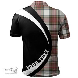 ScotsTee Shop Scottish Stewart Dress Weathered Clan Crest Personalized Tartan Polo Shirt Circle Style Back Shirt with Your Text