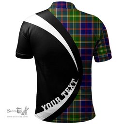 ScotsTee Shop Scottish Whitefoord Modern Clan Crest Personalized Tartan Polo Shirt Circle Style Back Shirt with Your Text
