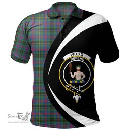 ScotsTee Shop Scottish Wood Modern Clan Crest Personalized Tartan Polo Shirt Circle Style Back Shirt with Your Text