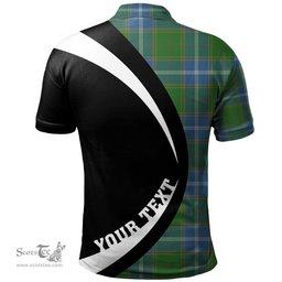 ScotsTee Shop Scottish Pringle Ancient Clan Crest Personalized Tartan Polo Shirt Circle Style Back Shirt with Your Text