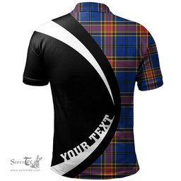 ScotsTee Shop Scottish Traill (Trayle) Modern Clan Crest Personalized Tartan Polo Shirt Circle Style Back Shirt with Your Text
