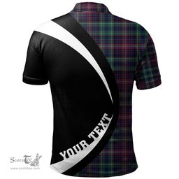 ScotsTee Shop Scottish Rankin Modern Clan Crest Personalized Tartan Polo Shirt Circle Style Back Shirt with Your Text