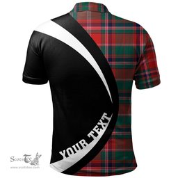 ScotsTee Shop Scottish Somerville Modern Clan Crest Personalized Tartan Polo Shirt Circle Style Back Shirt with Your Text