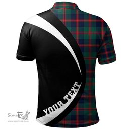ScotsTee Shop Scottish Robertson of Struan Modern Clan Crest Personalized Tartan Polo Shirt Circle Style Back Shirt with Your Text