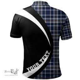 ScotsTee Shop Scottish Ochterlony (Auchterlony) Modern Clan Crest Personalized Tartan Polo Shirt Circle Style Back Shirt with Your Text