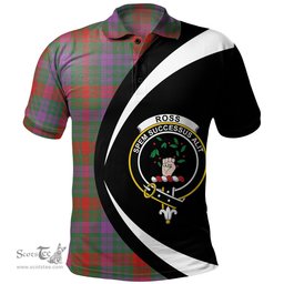ScotsTee Shop Scottish Ross (Wilsons) Clan Crest Personalized Tartan Polo Shirt Circle Style Back Shirt with Your Text