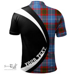 ScotsTee Shop Scottish Trotter Clan Crest Personalized Tartan Polo Shirt Circle Style Back Shirt with Your Text