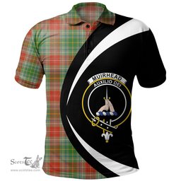 ScotsTee Shop Scottish Muirhead Ancient Clan Crest Personalized Tartan Polo Shirt Circle Style Back Shirt with Your Text