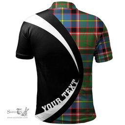 ScotsTee Shop Scottish Norvel Clan Crest Personalized Tartan Polo Shirt Circle Style Back Shirt with Your Text