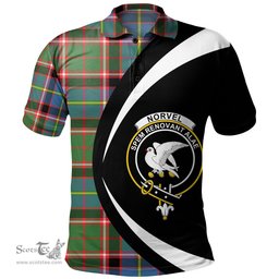 ScotsTee Shop Scottish Norvel Clan Crest Personalized Tartan Polo Shirt Circle Style Back Shirt with Your Text